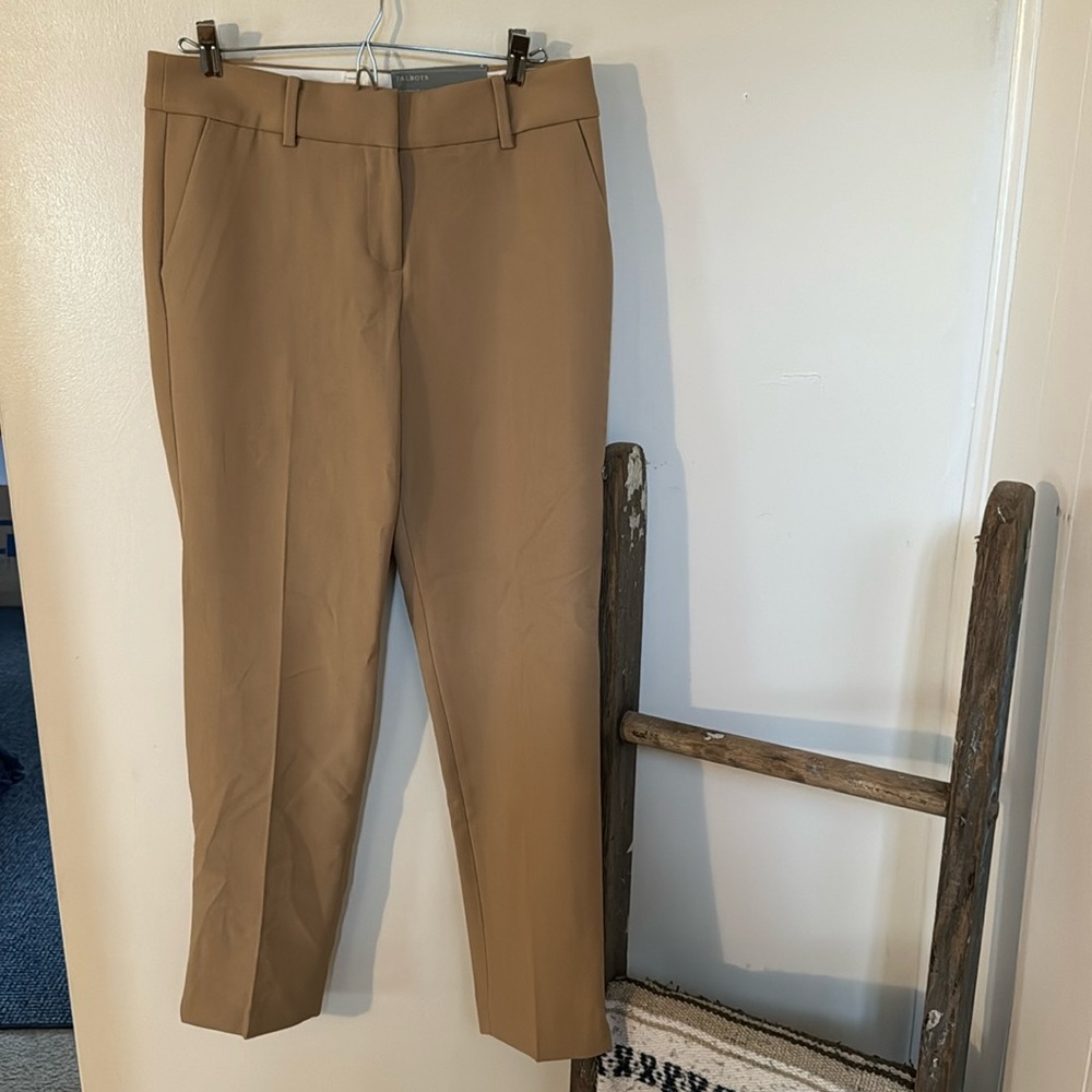 Talbots Hampshire Ankle Straight-Leg Khaki/Tan Dress Pants (Size 4) NWT